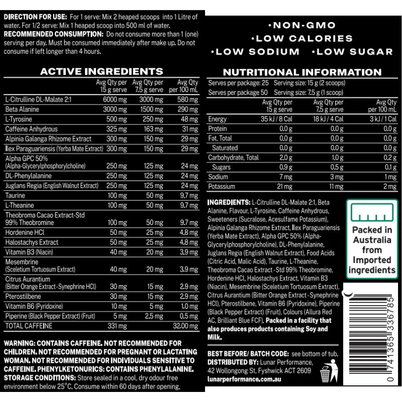 Lunar Performance Apollo Pre Workout