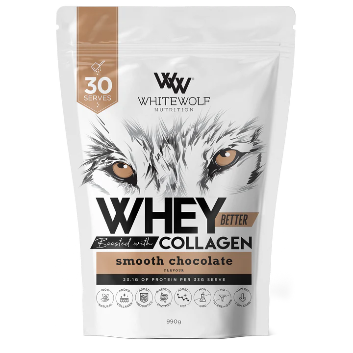 White Wolf Nutrition Whey Better Protein Blend- Boosted with Collagen