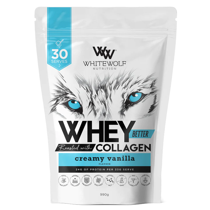 White Wolf Nutrition Whey Better Protein Blend- Boosted with Collagen