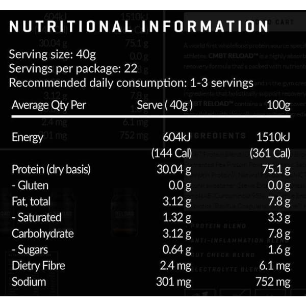 CMBT Reload Wholefood Protein - Protein Food Products