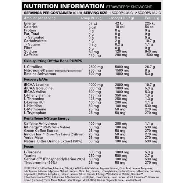 EHP Labs Pride High Stim Pre Workout