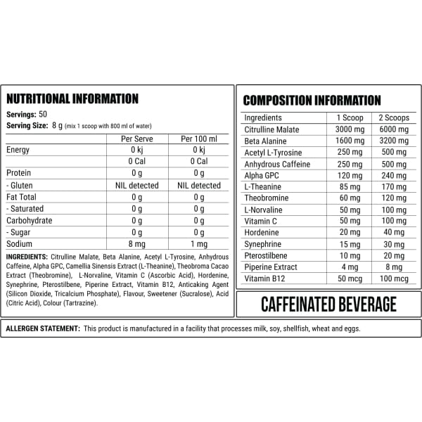 Faction Labs Disorder High Stim Pre Workout 50 Scoops - Pre Workout