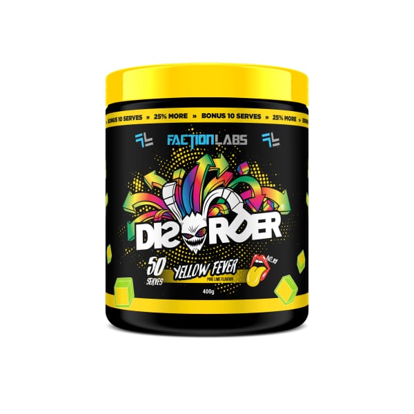 Faction Labs Disorder High Stim Pre Workout 50 Scoops - Yellow Fever - Pre Workout