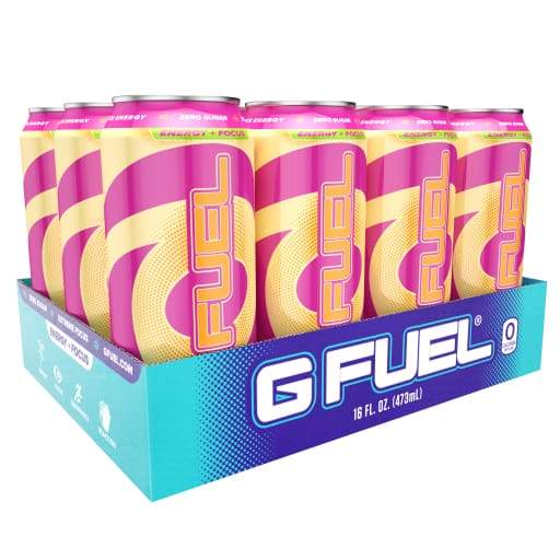 Gfuel Energy Cans (12 Pack) - Rainbow Sherbet - Protein Powders