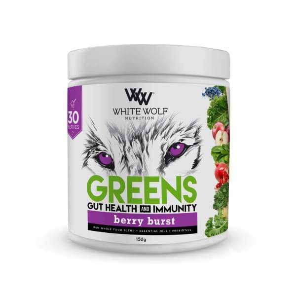 White Wolf Greens + Gut Health - Berry Blast / 30 Serves - Health & Wellbeing
