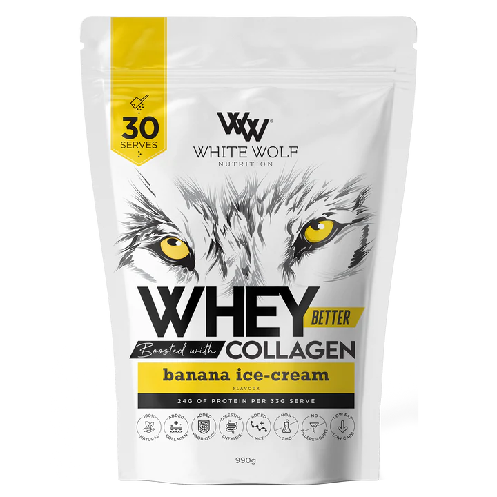 White Wolf Nutrition Whey Better Protein Blend- Boosted with Collagen