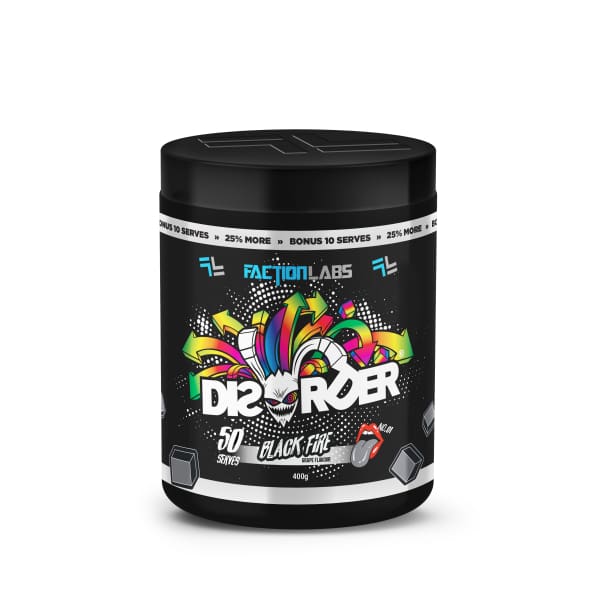 Faction Labs Disorder High Stim Pre Workout 50 Scoops - Black Fire - Pre Workout
