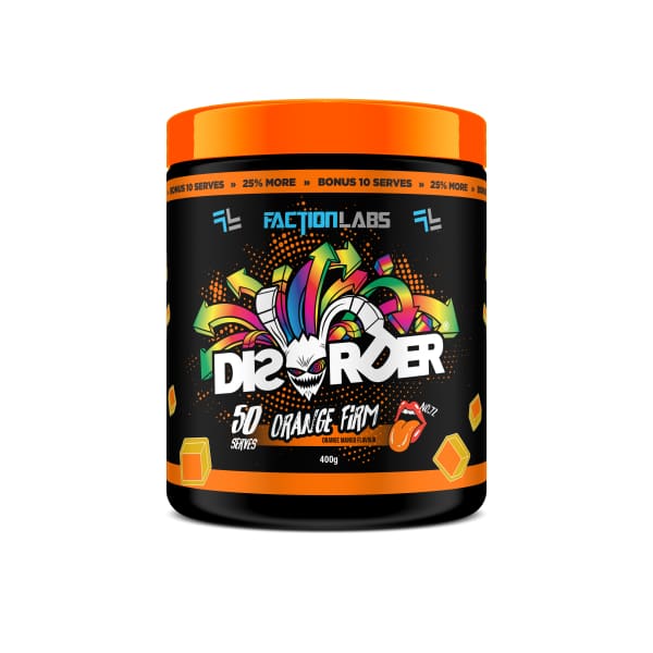 Faction Labs Disorder High Stim Pre Workout 50 Scoops - Orange Firm - Pre Workout