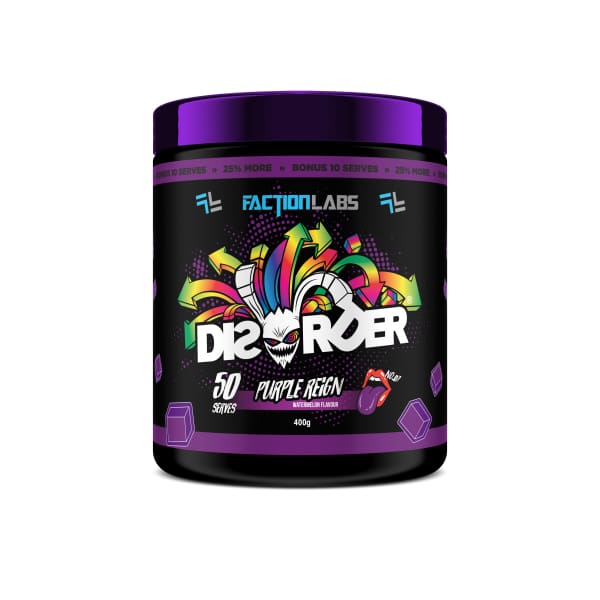 Faction Labs Disorder High Stim Pre Workout 50 Scoops - Purple Reign - Pre Workout