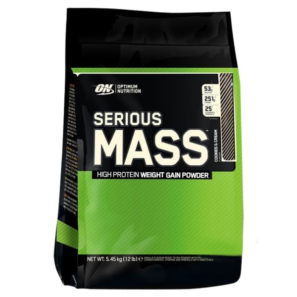 Optimum Nutrition Serious Mass Gainer - 12lbs / Cookies& Cream - Protein Powders