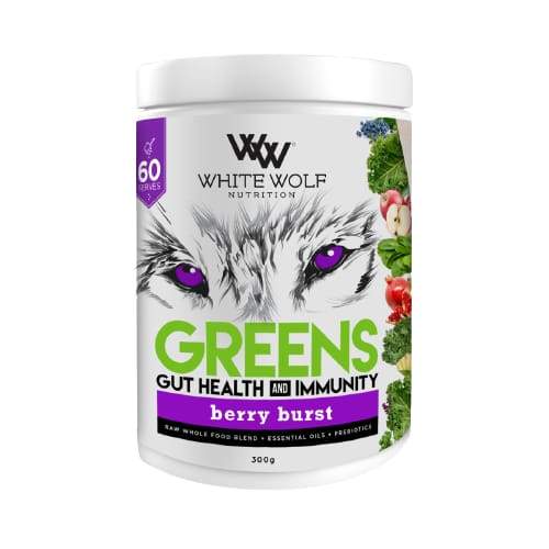 White Wolf Greens + Gut Health - Berry Blast / 60 Serves - Health & Wellbeing