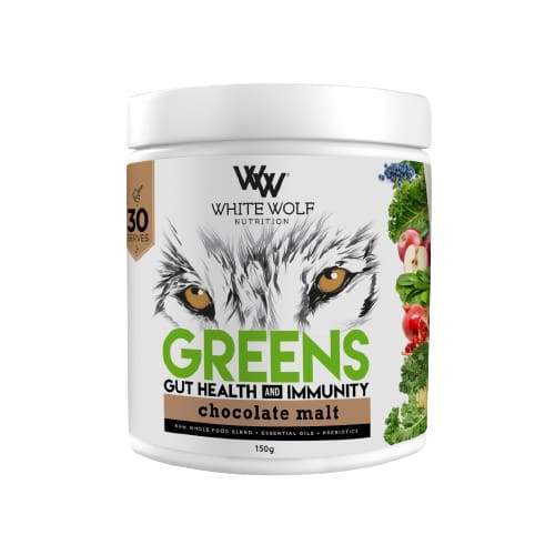 White Wolf Greens + Gut Health - Chocolate Malt / 30 Serves - Health & Wellbeing