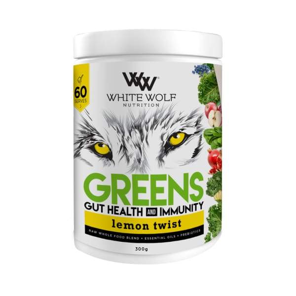 White Wolf Greens + Gut Health - Lemon Twist / 60 Serves - Health & Wellbeing