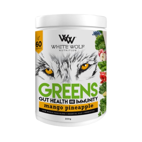 Whit Wolf Greens + Gut health - Mango Pineapple / 60 Serves - Health & Wellbeing