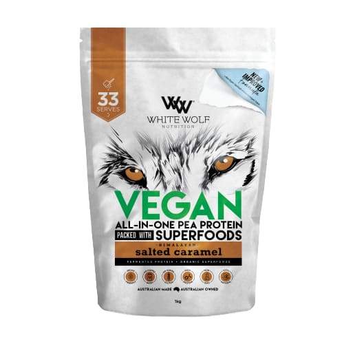 White Wolf Vegan Protein - Salted Caramel / 1kg - Protein Powders